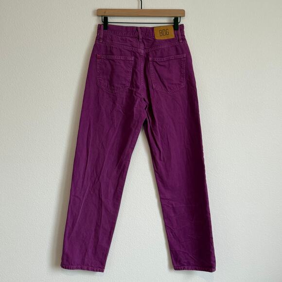 BDG Cowboy Jean Purple Straight Leg Cotton Rigid Denim Size 28 - Picture 2 of 6